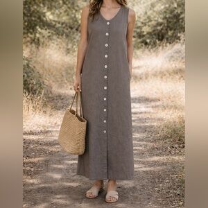 Linen Blend Maxi Dress